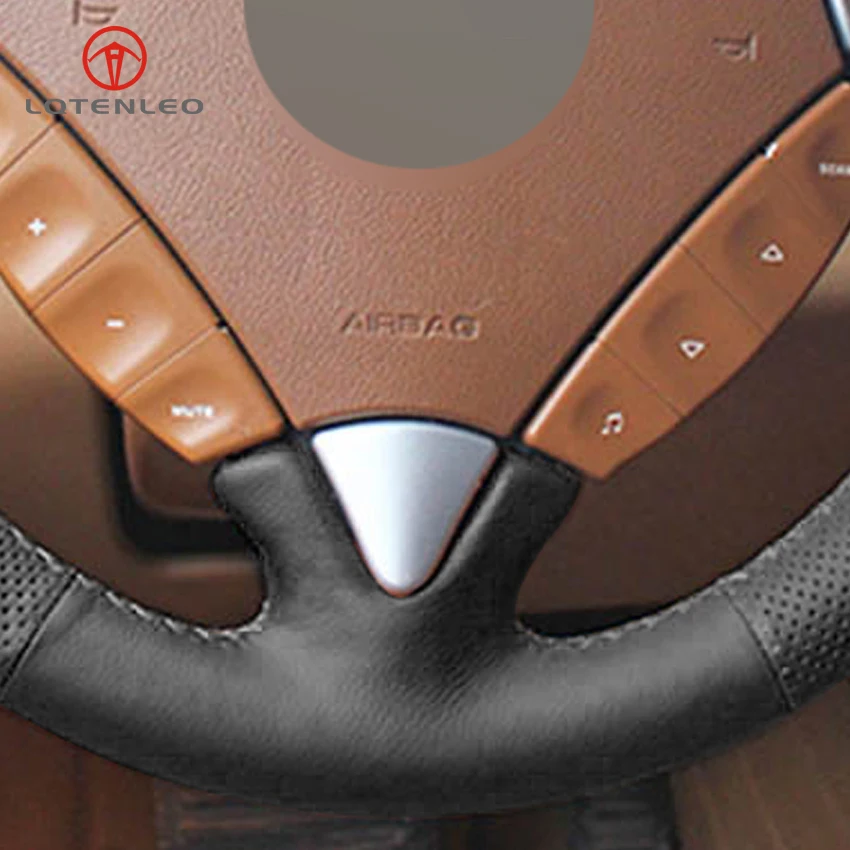 LQTENLEO черный кожаный чехол ручной работы для рулевого колеса автомобиля Porsche Cayenne 2006 2007 2008 2009 2010