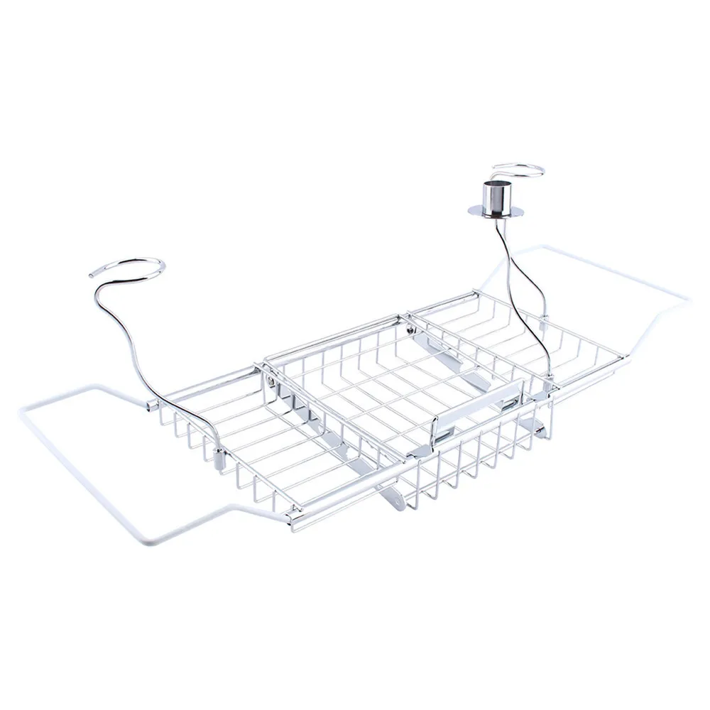 Металлический поднос для ванной, спа, ванной, полка, мостик, ванна, Caddy, поднос, стойка для вина, стекло, держатель для книг, подставка для хранения ванной