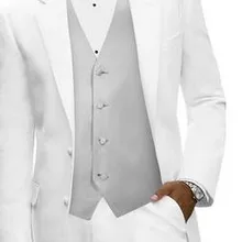 Лидер продаж настроить мужчин Жених костюмы черно-белые костюмы измеряется ваше тело изготовление под заказ Выпускной костюм(куртка+ брюки+ жилет+ галстук