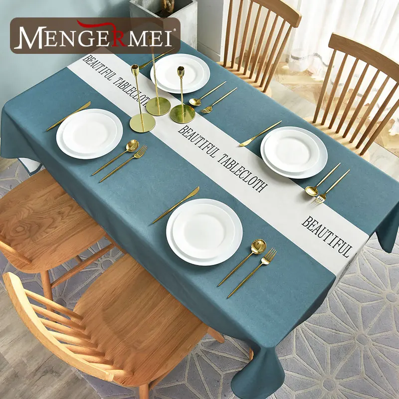 

Simple Gray Tablecloth Oilproof Waterproof Decorative for Dining Home Table Cover Tea Table Cloth ZB-23