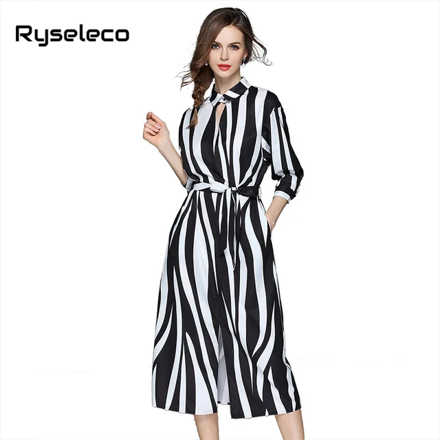 Women Summer Elegant Vertical Strip Zebra Style Prints