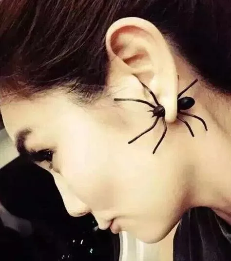 DoreenBeads 1 шт. Панк Черные серьги в виде паука Хэллоуин 3D серьги-гвоздики с животными европейские винтажные модные ювелирные изделия серьги-манжеты