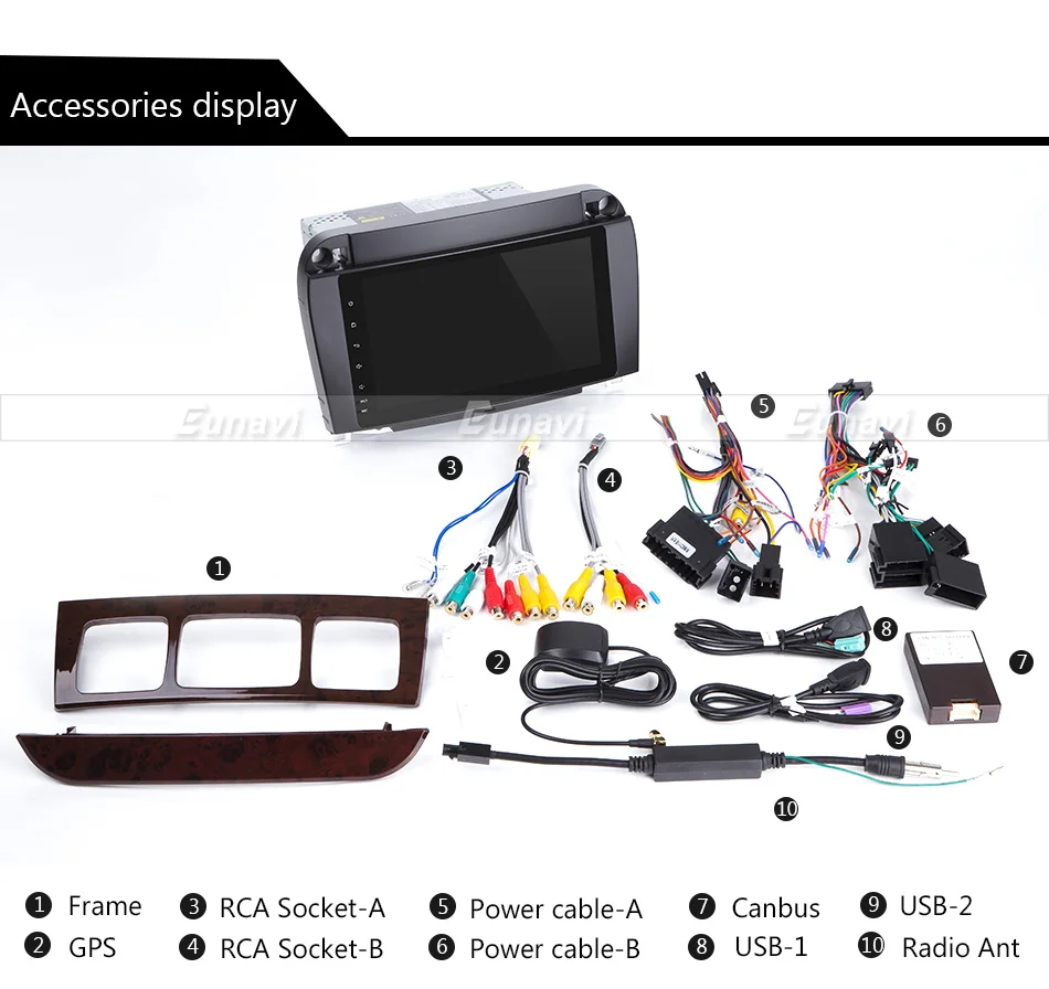 Top Eunavi 4 Core 2 Din Android 7.1 Car Radio Stereo Player GPS Navigation For Mercedes-Benz S-Class W220 CL-Class W215 Bluetooth 29
