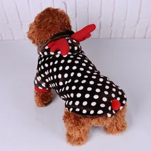 

Pet Clothes Dog Winter Clothes Warm Cat Clothes White Dot Christmas Elk Costumes for Small Dog Cat High Quality