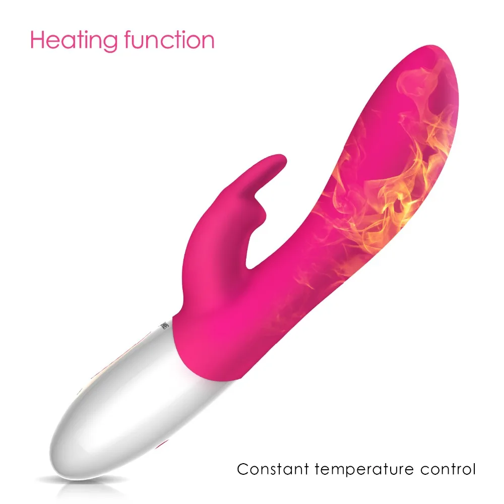 Rechargeable 360 Rotating Heating 6 12 Vibration Mode Powerful Massager Waterproof big font b dildo b