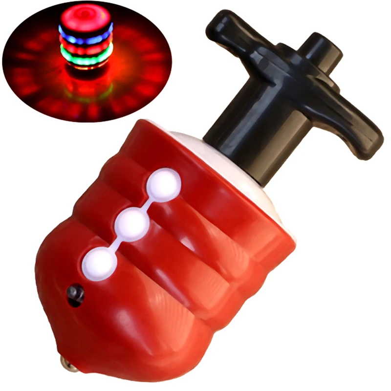 Magic Music Spinning Tops Gyroscope with Colorful Flash Light-emitting Red Gift 