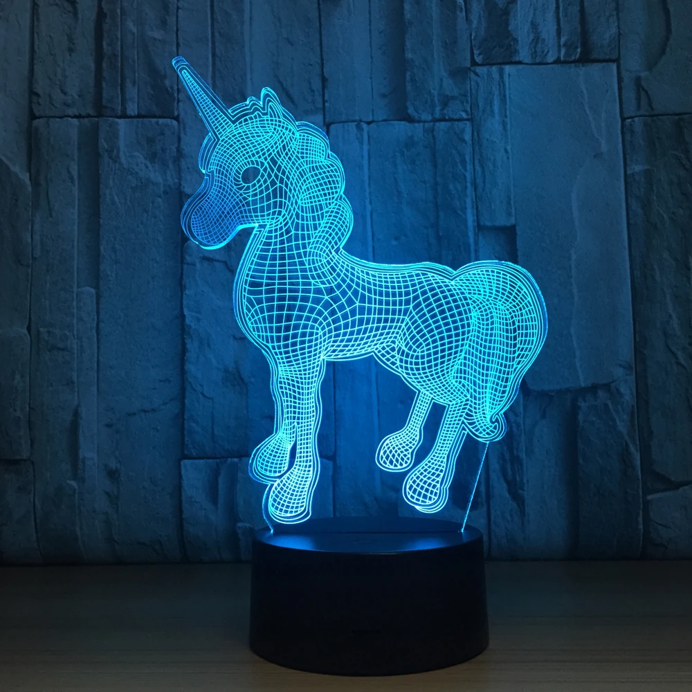 

Chaohui 2019 Beautiful Unicorn Romantic Gift 3D LED Table Lamp 7 Color Change Multicolor Gradient Night Light Child Gift