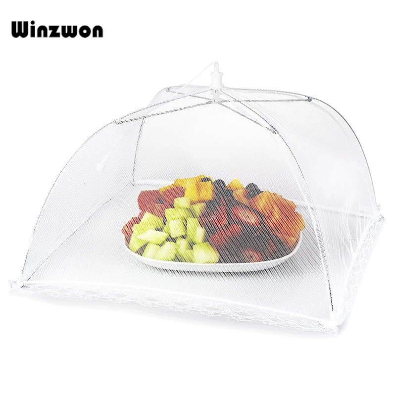 

Household Food Cover Anti Mosquito Fly Resistant Lace Net Foldable Umbrella Food Cover Net For Home Outside Picnic Cookout Use