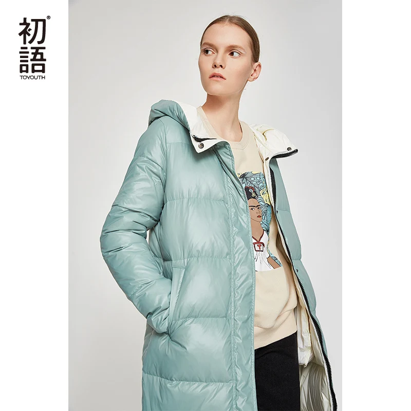 Goede Toyouth Eendendons Lange Jas Vrouwen Winter Puffers Jassen Hooded Uitloper Dames Verdikking Casual Jassen Zwarte Warme Jas 2019