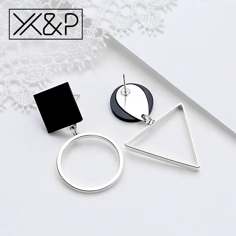 X & P модные треугольные круглые геометрические Асимметричные черные Висячие