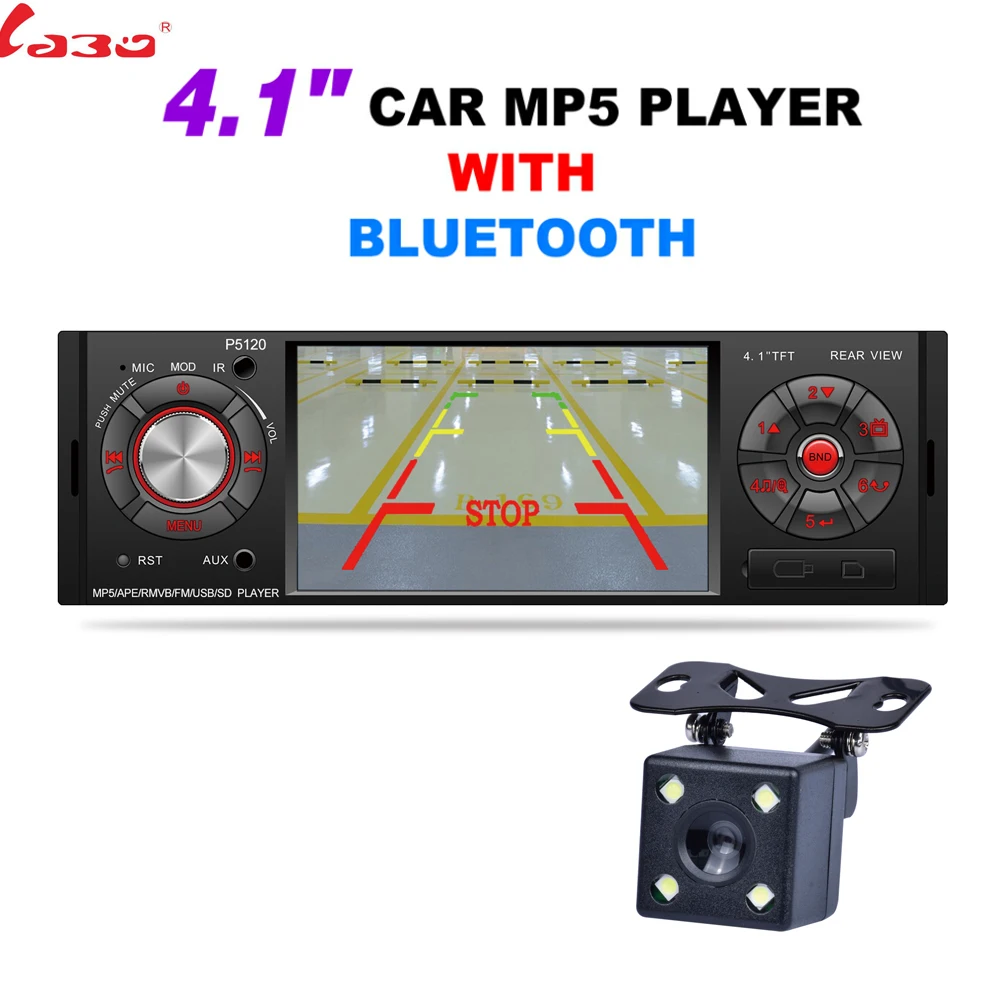 

NEW 4.1'' Bluetooth Car MP4 MP5 Player 1080P HD Touch Screen Support Rear View Camera Handsfree Car Audio Video FM USB SD AU