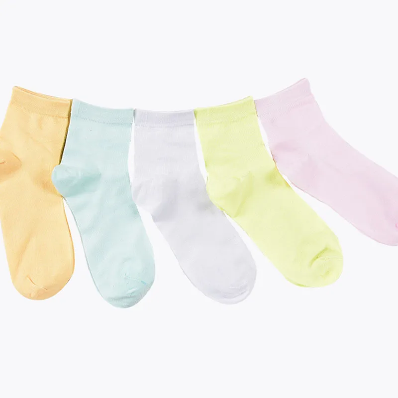 

5 Pairs Women Socks Classic Solid Candy Color Female Short Socks Spring Summer Breathable Casual Cute Girls 80%Cotton Sock Meias