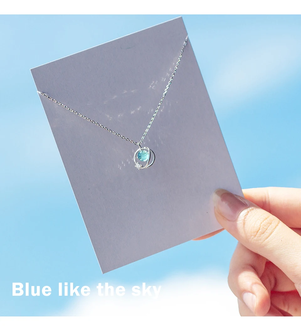 2019 New Arrivals S925 Silver Necklace Female Planet Short Clavicle Chain Romantic Christmas Present For Girlfriend  (6)