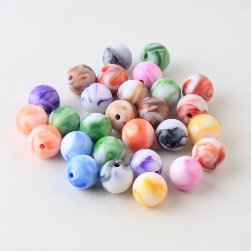

8MM-16MM Mixed Colorful Ball Spacer Beads Fashion DIY Acrylic Beads For Jewelry Making Findings Fit Bracelet Necklace
