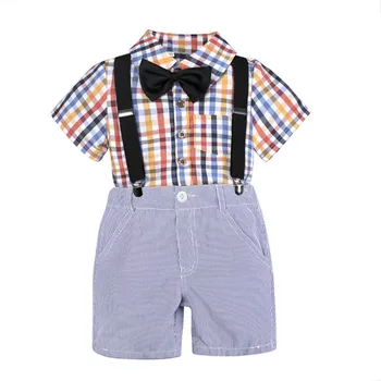 

Summer children suit short sleeve shirts pants boys 4pcs suit boutique kids boys outfits clothes toddler boys clothing set