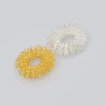 

10 Pcs/Set Acupressure Finger Rings Massager Stainless Steel Circulation Ring for Kids Adults SN-Hot