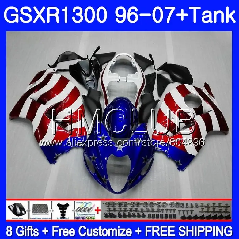 

USA Flag Fairing For SUZUKI Hayabusa GSXR 1300 GSXR1300 96 97 98 99 00 01 26HM.4 GSX R1300 1996 1997 1998 1999 2000 2001