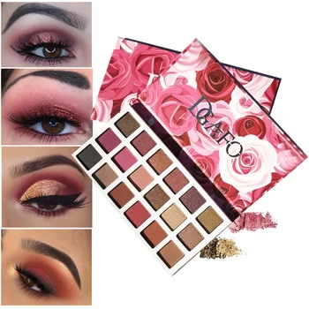

Shimmer Matte Dreamland 18 Color Rose Eyeshadow Makeup Palette Pigment Eye Shadow Powder Waterproof Cosmetic Kit Easy to wear