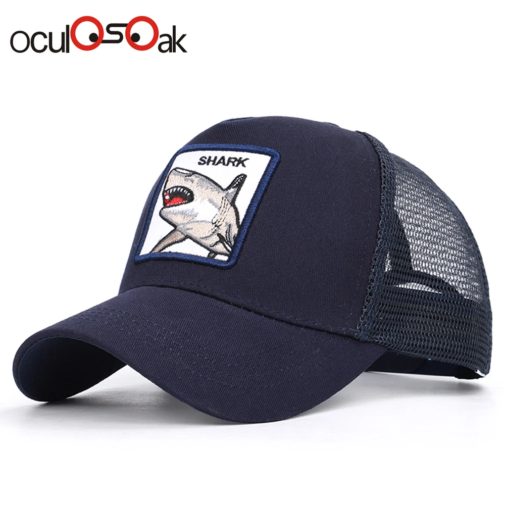 

Shark Embroidered Baseball Caps Men's Women's Universal Adjustable High Quality Outdoor Shade Animal Dad Truck Driver Mesh hats