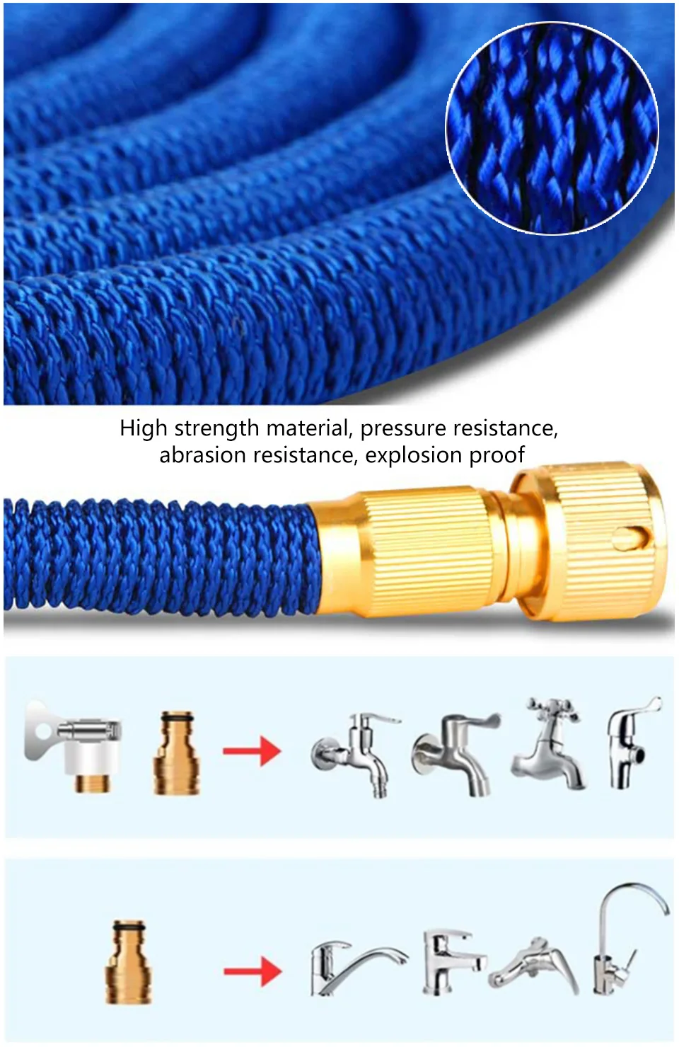 Irrigation Hose Garden Hose Expandable Magic Flexible Water Hose Pipe High Pressure Water Gun Power Washer Spray Nozzle Car Wash