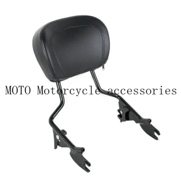 Motorcycle Black Sissy Bar Upright Passenger Backrest W Pad For Harley Touring Street Glide Road Glide