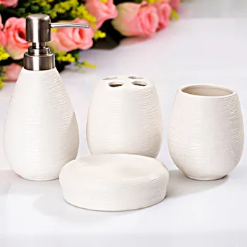 

Four sets of ceramic suit bathroom supplies cleaning supplies dispenser bathroom accessories home bathroom suite lo1127600
