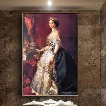 

Eugenie de Montijo by Franz Xaver Winterhalter Portrait Oil Painting On Canvas Wall Art Poster and Print Picture for Living Room