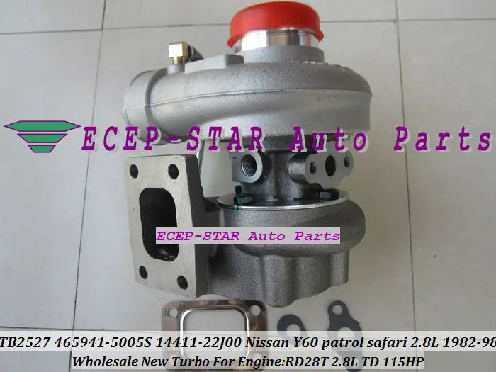Турбокомпрессор TB2527 465941 5005S 452022 0001 14411 22J00 Для NISSAN Y60 Patrol saфари 82 RD28T 2.8L|turbocharger
