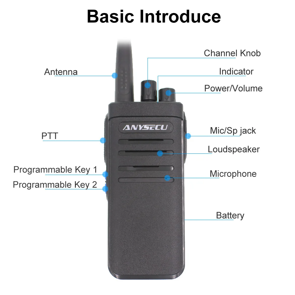 Высокая выходная мощность 13,8 Вт AC-P900 двухстороннее радио Anysecu Walkie Talkie 400-520MHz Ham радио UHF приемопередатчик