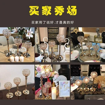 

Nordic Crystal Candlestick Arrangements European Luxury Romantic Light Golden Candlestick Household Candlelight Dinner