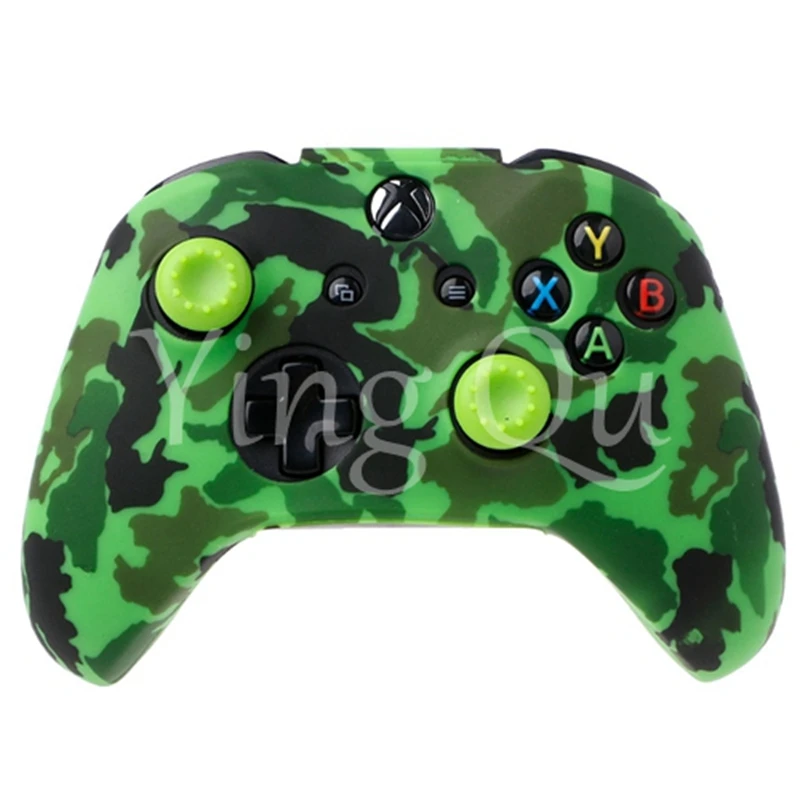 Camouflage Silicone Gamepad Cover + 2 Joystick Caps For XBox One X S Controllers (1)