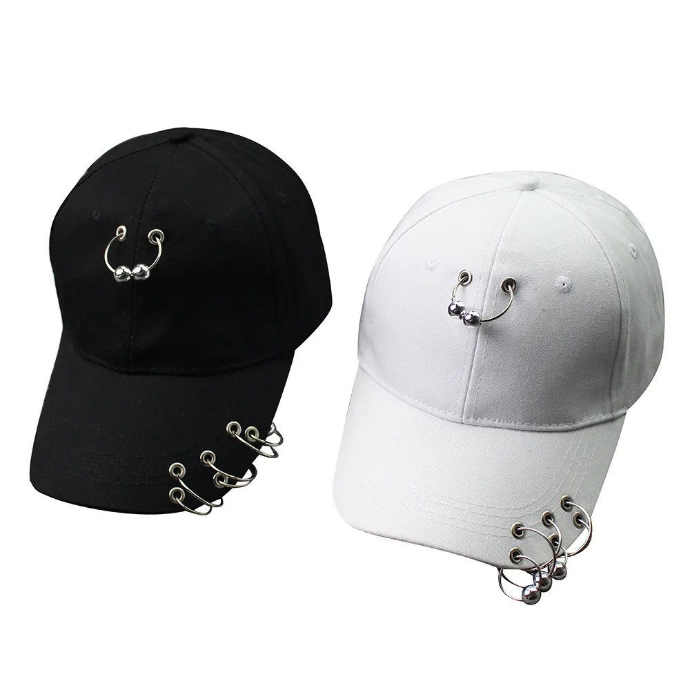 Железное кольцо уличная шляпа Женская Мужская модная бейсболка железный обруч Snapback Хип-Хоп Плоская Шляпа уличная хип-хоп кепка