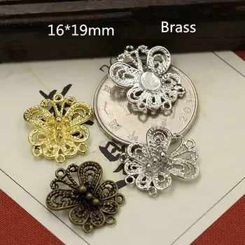 

Free Shipping - 16 pcs Butterfly Shaped Connectors With 4 Loop,16*19mm Brass Casting Crafts Butterfly Link,4 Colors Available