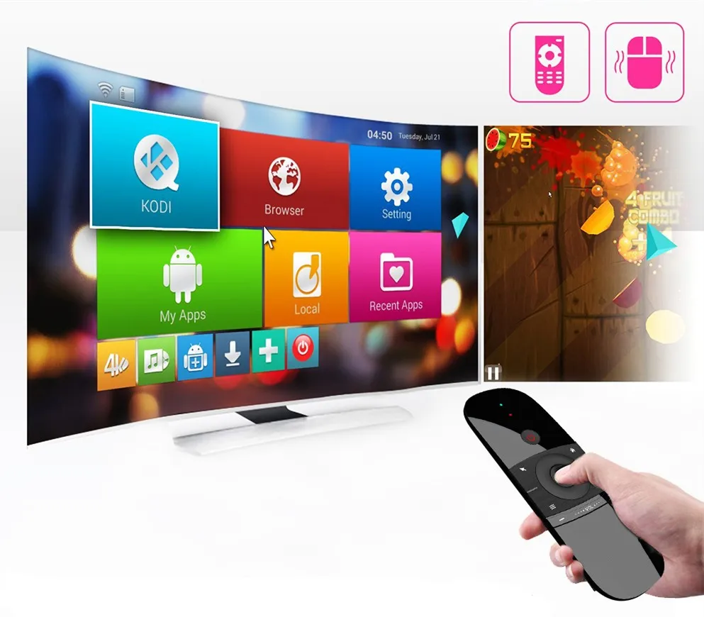 

New Original Wechip W1 Keyboard Mouse Wireless 2.4G Fly Air Mouse Rechargeble Mini Remote Control For Android Tv Box/Mini Pc/Tv