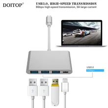 DOITOP UBS 3.1 Type-C to USB 3.0 HUB With Charging Port Concentrator Adapter Cable For Macbook Digital Camera HDTV Projector A3
