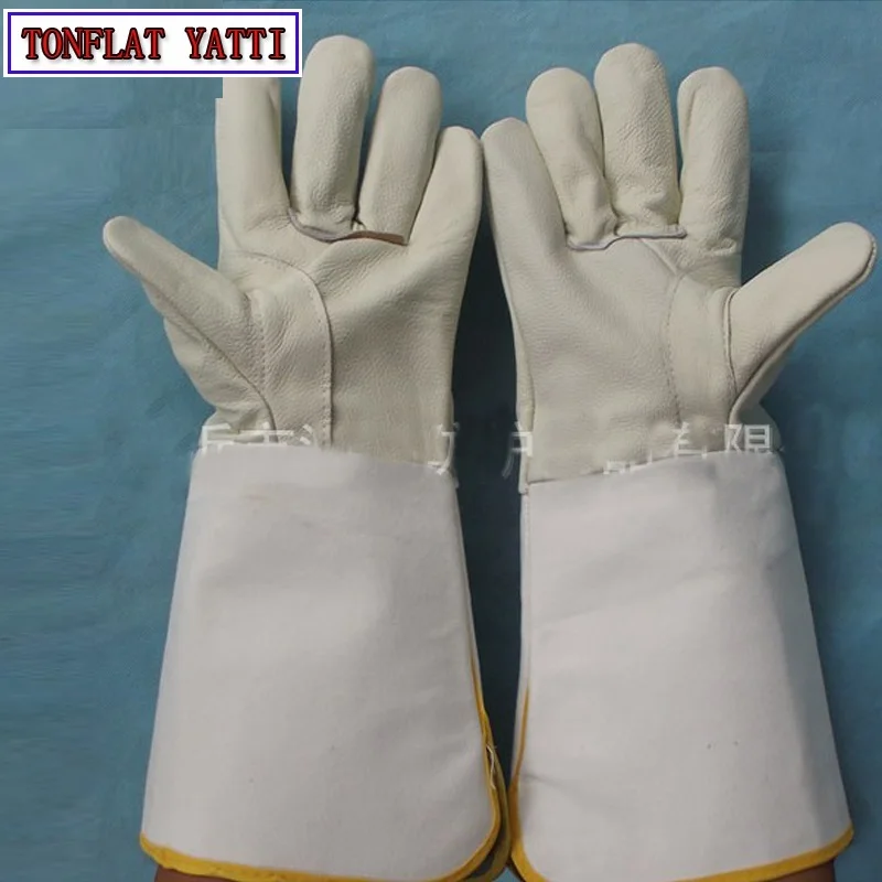 Кожаные сварочные перчатки CIG MIG TIG 37 см длинные предотвращают ожоги дышащая изоляционная одежда Нескользящая противоскользящая одежда сварочные перчатки