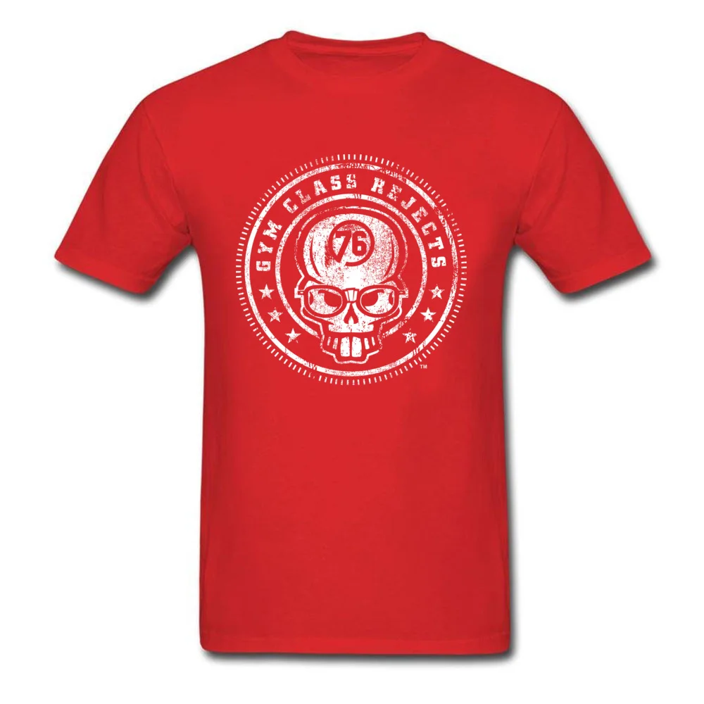 Tees GYM CLASS REJECTS Summer Autumn Cute Funny Short Sleeve Cotton Fabric O Neck Men's Tshirts Funny Tops Tees GYM CLASS REJECTS red