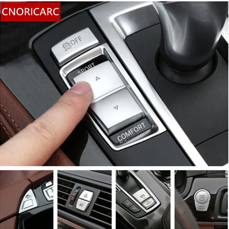 

CNORICARC Car interior Buttons Sequins Decoration Cover Trim Decals for BMW 5 series f10 f18 520 525 528 530 2011-17