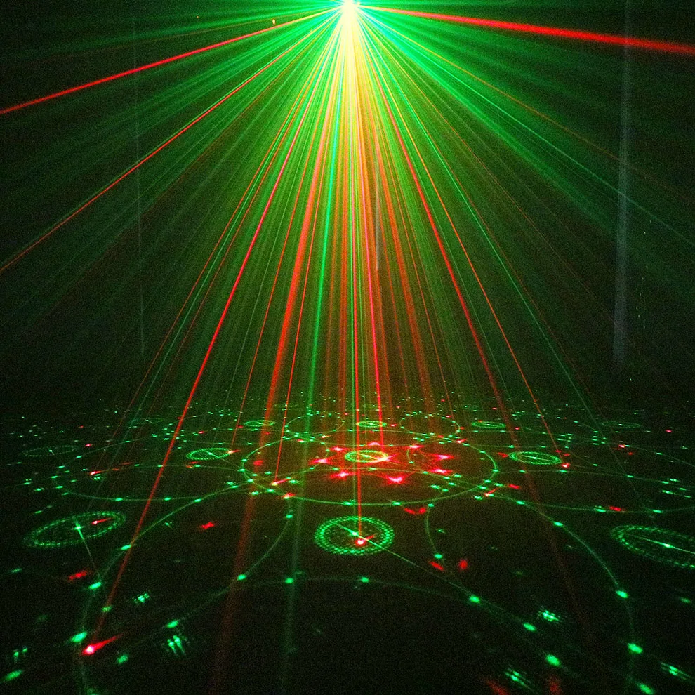 ALIEN мини лазерный сценический свет светодиодный проектор эффект дистанционного красный зеленый 48 узор дискотечная лампа ди-Джея профессиональные Вечерние огни шоу