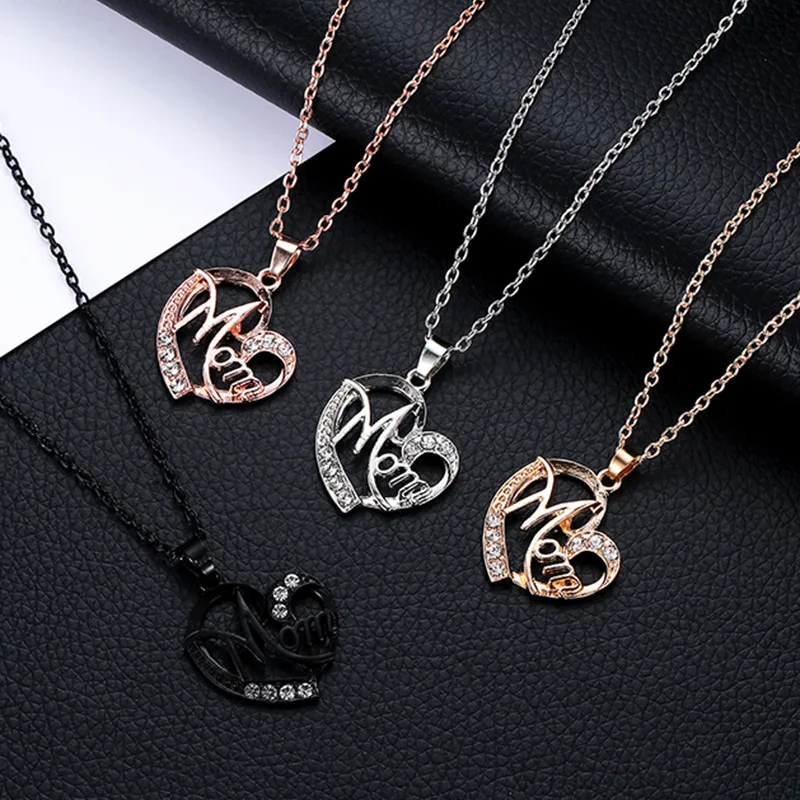 

Europe and the United States new creative MOM accessories hot women's wild love inlaid zircon necklace female pendant jewelry