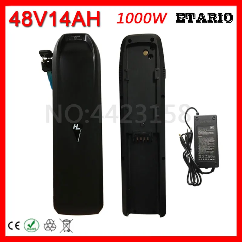 US EU No Tax 48Volt E-Bike Battery 48V 14Ah Hailong Lithium Pack for Electric Bicycle 750W 1000W motor | Спорт и развлечения
