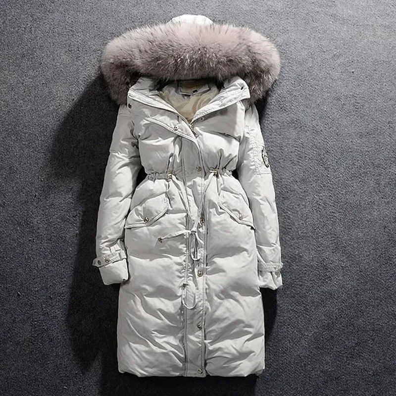 Новинка 2018 года зимняя куртка для женщин пальто с натуральным большим воротником