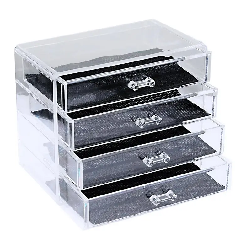 

HIFUAR 4 Drawers Transparent Acrylic Storage Drawer Table Makeup Organizer Jewelry Cosmetic Storage Box Home Sundries Storage