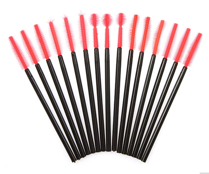 

100pcs/lot,Professional Make Up Brush Mini Silicone One-Off Disposable Eyelash Brush Mascara Applicator Wand Brush