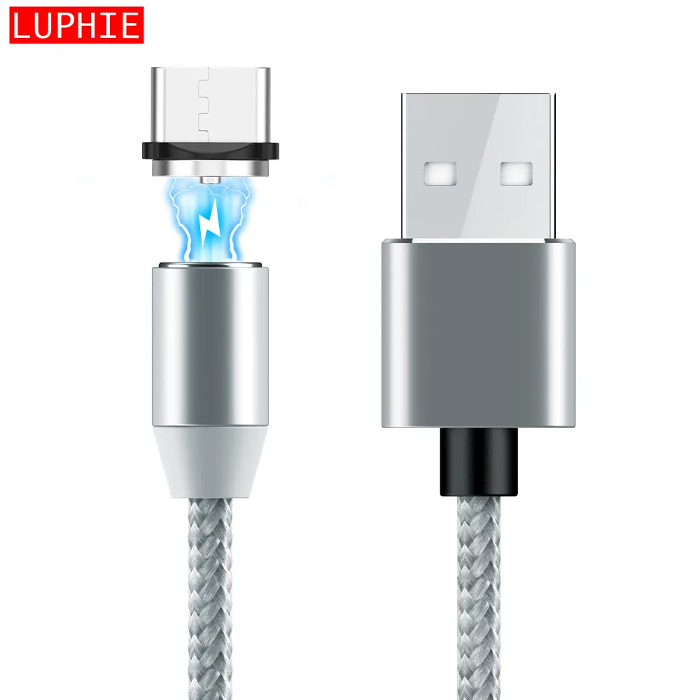 Кабель для быстрой зарядки iPhone Samsung 2A Магнитный зарядный кабель Micro USB Type C