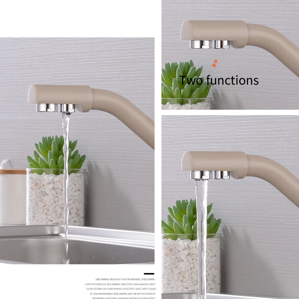  Kitchen Faucet Filter Water Swivel Drinking Faucet Dual Spout Purifier Kitchen Faucets Vessel Sink  - 33041895262