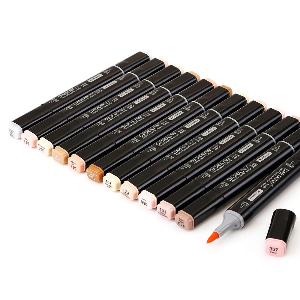 12 Colors Skin Tones Soft Brush Markers Set Alcohol Based Sketch fine Marker Pen For Manga