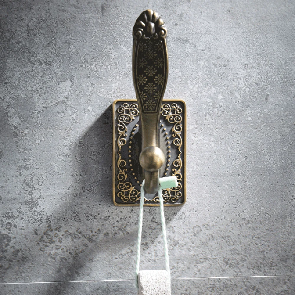 Европейский зеленый бронзовый античная ванная комната полотенца крюк Спальня Гостиная Дверь сзади одежда крючок wx7281006
