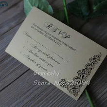 50 шт. 5x10 см Лазерная резка свадьба RSVP карты персонализированные текст открытки поздравительные приглашения для свадьба/партии