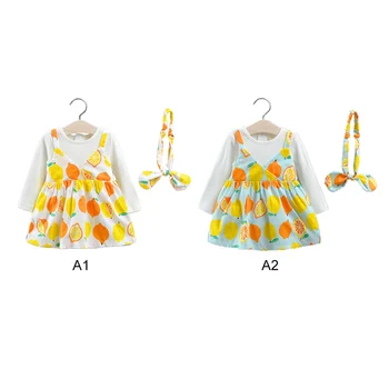 

MrY Cute Baby Dress Baby Clothes Flower and Lemon Baby Dress New Summer Cartoon Rabbit Pattern Baby Girls Dress Kids Gift